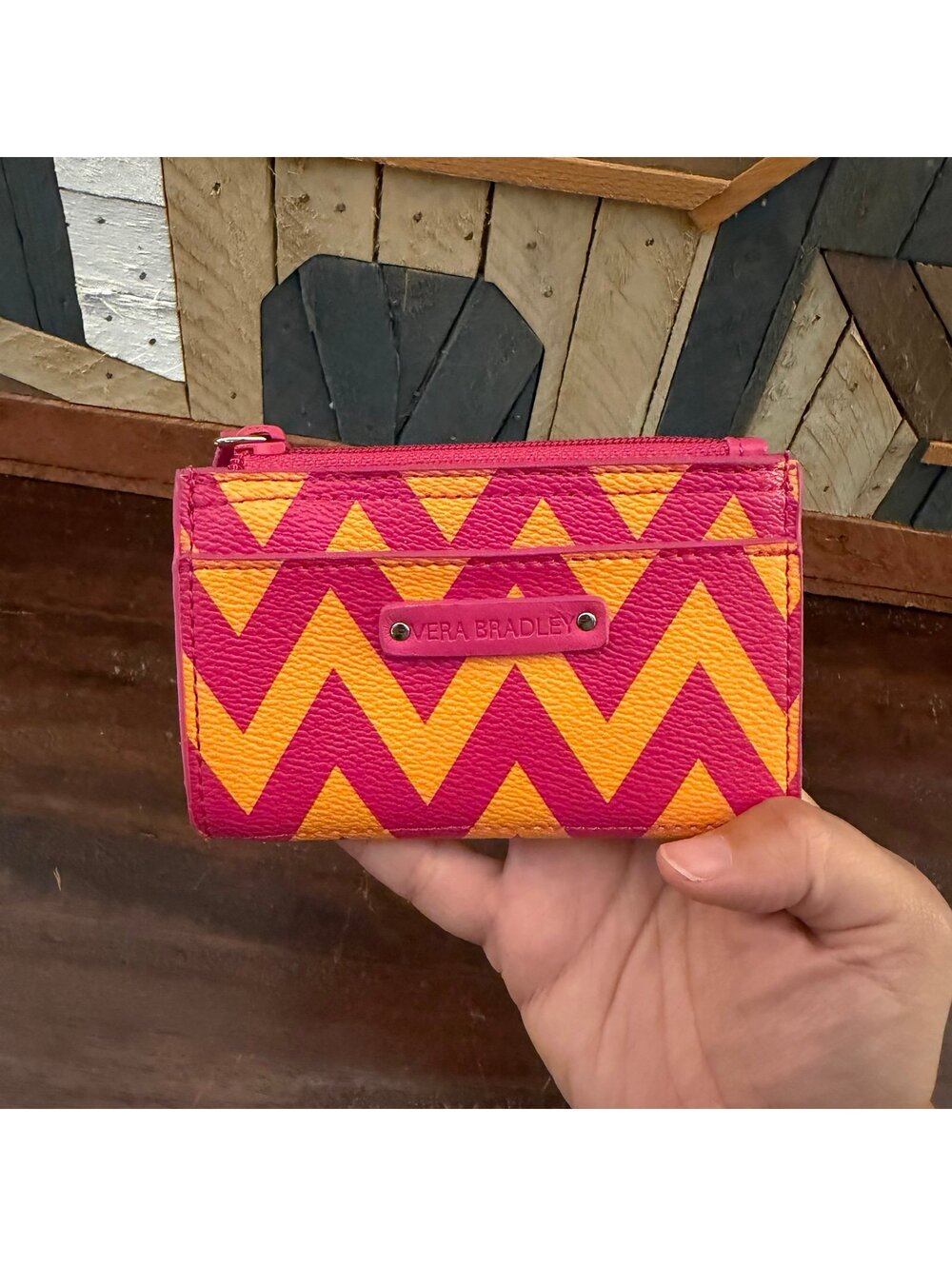 Vera‎ Bradley Slim Coin Purse Card Case Ziggy Zags Retired Chevron